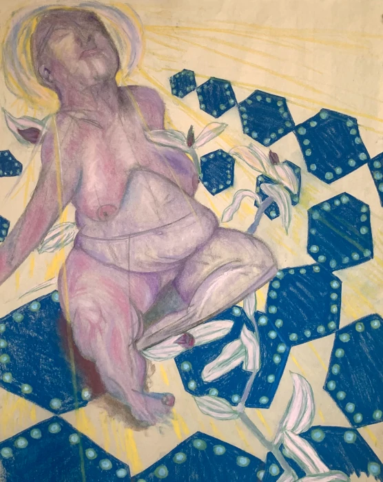 hexagon geometry nude woman wandering jew